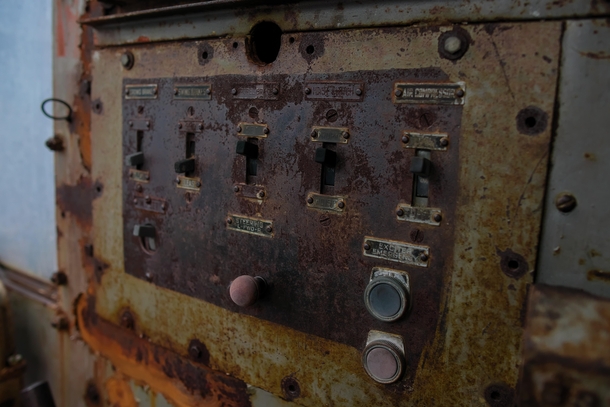 An Old Switch Panel of An Old Steam Shovel