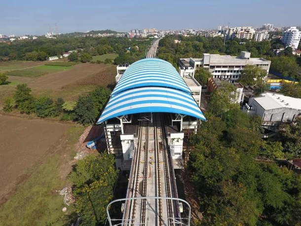 An under-construction metro station Nagpur India