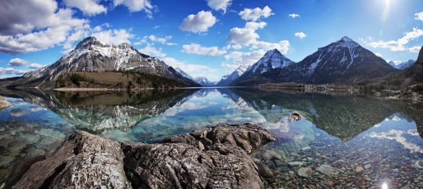 An Unusual Calm at Stunning Waterton Lakes Alberta Canada x 