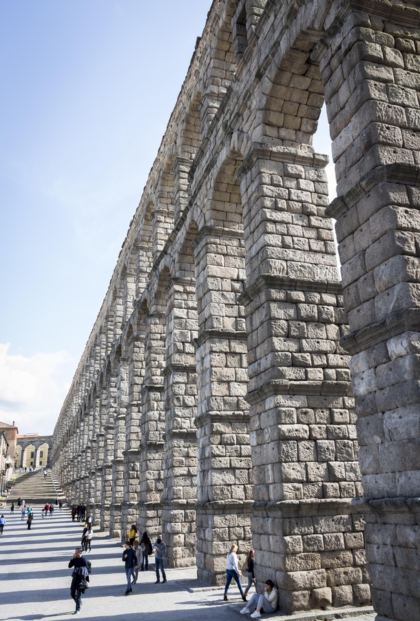 Ancient Roman Aqueduct Completed Aprox AD Segovia Spain 