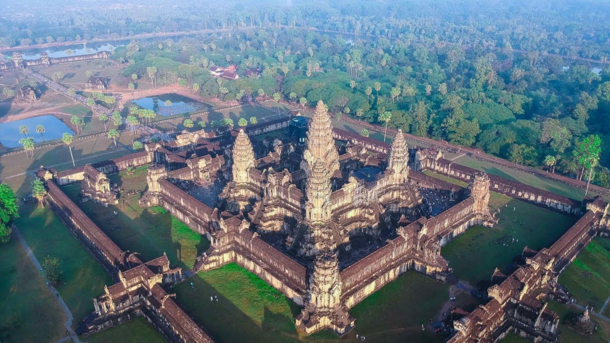 Angkor Wat Hindu Temple in Cambodia is the largest religious monument in the world by land area It is dedicated to Lord Vishnu and dates back to early th century