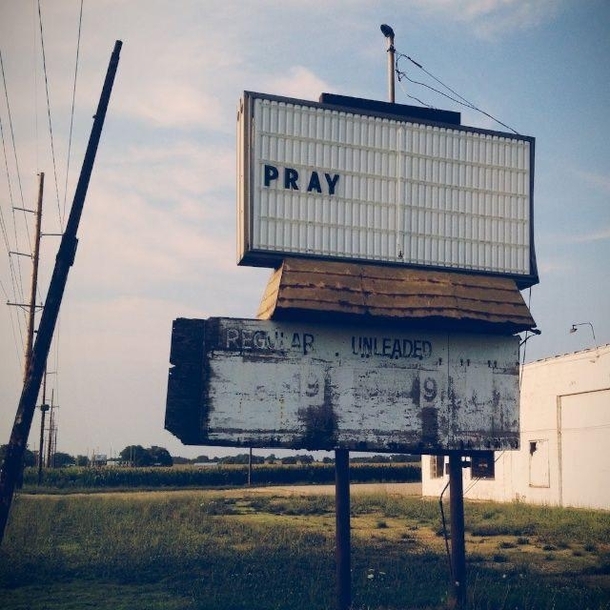 Another angle of the PRAY gas station