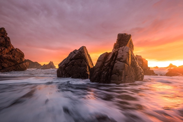 Another lit West Coast sunset New Zealand - 