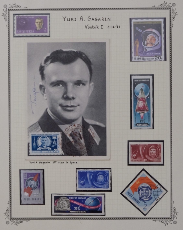 Another new item in my collection a postcard signed by the first man to travel into space Yuri Gagarin