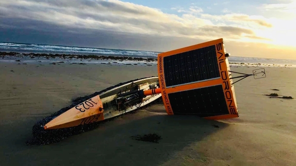 Antarctic research sail-drone washed up after being lost for two years launched in  from New Zealand its gone all the way around Antarctica and who knows where else collecting data about krill Its believed it hit an iceberg around the bottom of South Amer