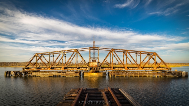Apalachicola Northern Railroad Swing Bridge Florida The old tracks are tricky to walk on Worth it 