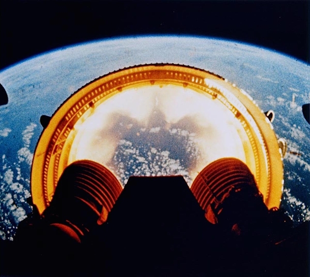 Apollo s Saturn V interstage falling away during ascent  