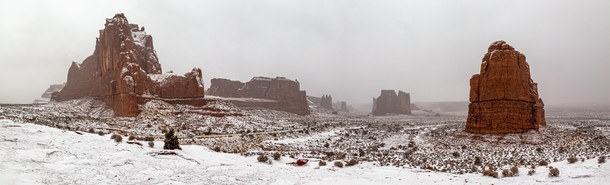 Arches had a blizzard last night and looked amazing - Arches National Park Moab Utah 