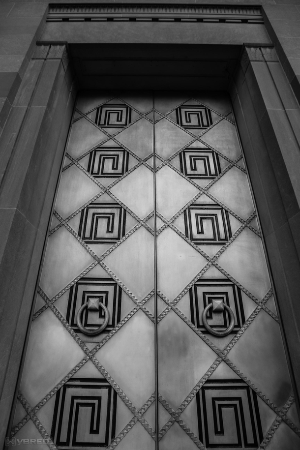 Art Deco doors John F Kennedy Department of Justice building Washington DC 