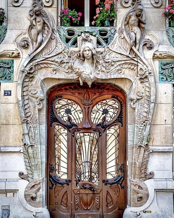 Art nouveau door in Paris