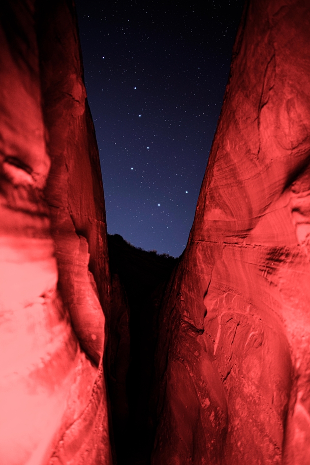 As I was hiking out of Spooky Canyon I glanced up to find The Big Dipper perfectly framed