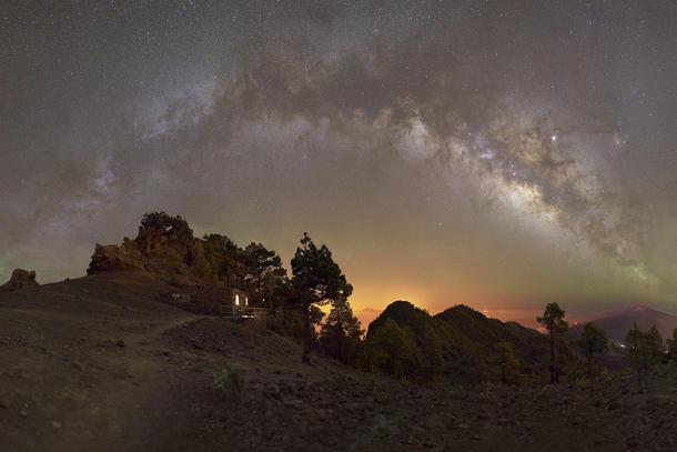 As part of an astrophotography documentary about La Palma I shot this Panorama of the Milky Way  frames after hiking all day up to  ft   m Very exhausting but satisfying 