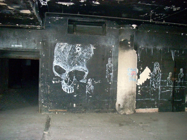As requested a higher res image of the skull graffiti in the TampP Warehouse 