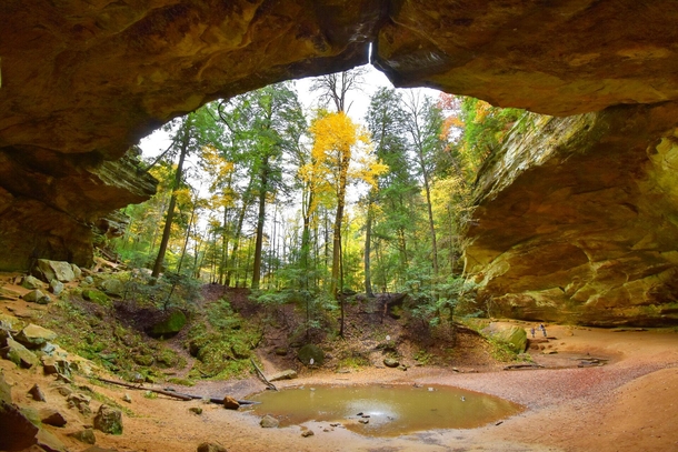 Ash Cave during fall Hocking Hills State Park Ohio 