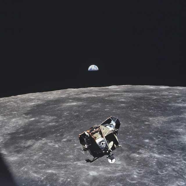 Astronaut Michael Collins Took this photo in  It is said that Michael is the only person dead or alive to not in the frame of this picture