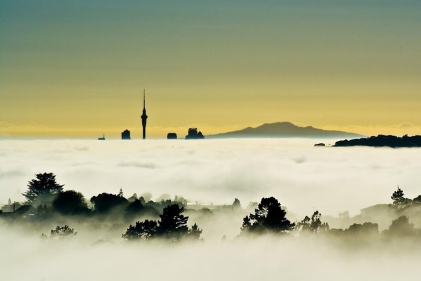 Auckland City in fog 