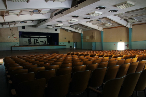 Auditorium in Abandoned Mayview State Hospital Pittsburgh PA 
