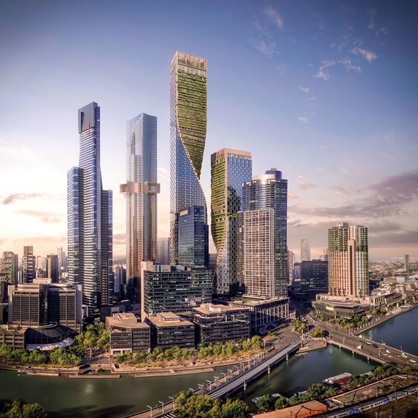 Australias tallest building the Green Spine got approval today to be built in Melbourne