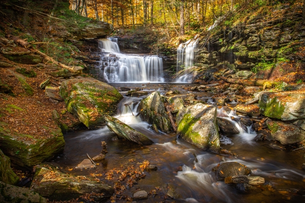 Autumn Waterfall in PA - Ricketts Glenn State Park 