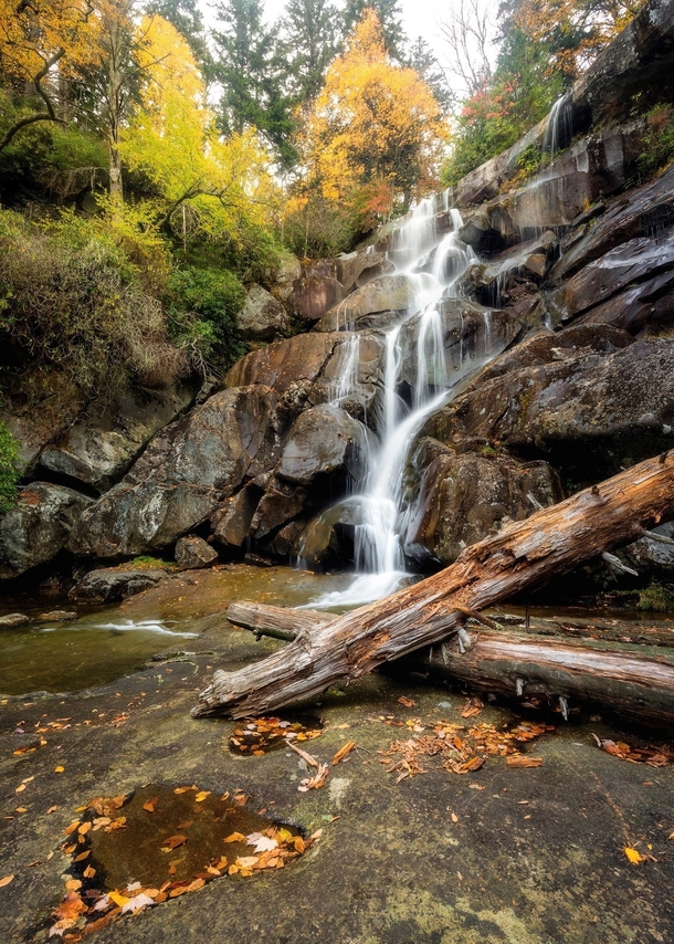 Autumnal waterfall deep in the Smoky Mountains 