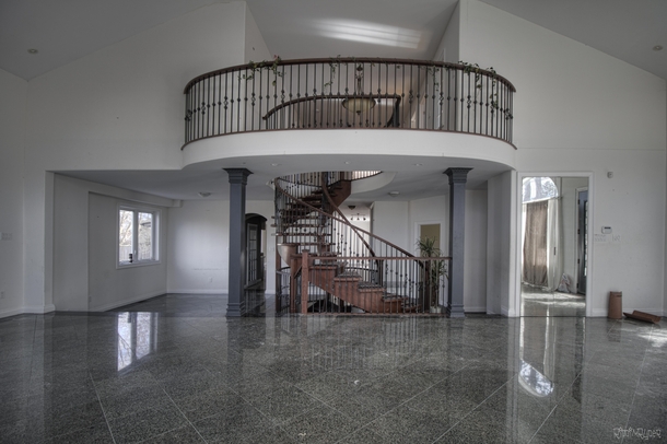 Awesome Staircase Inside an Abandoned McMansion in Ontario 