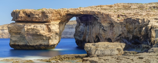 Azure Window Malta For scale theres someone in a blue jacket on the far right 