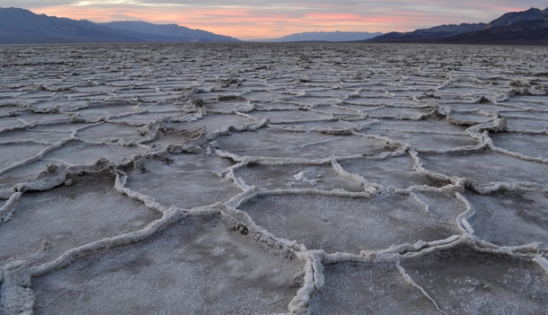 Badwater Basin Death Valley NP at Sunset 