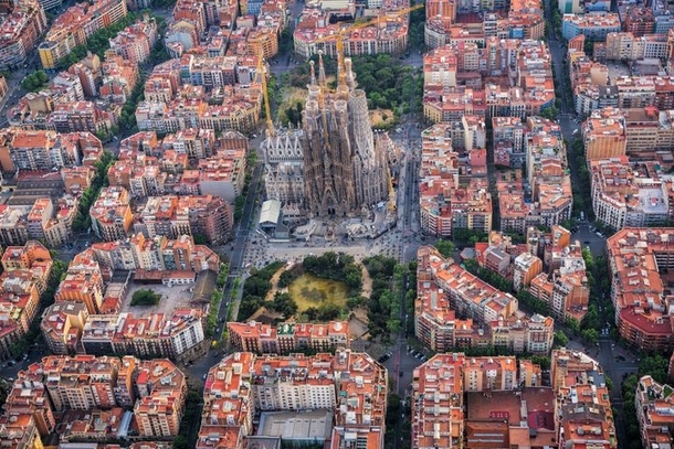 Barcelona Spain and the Baslica de la Sagrada Famlia