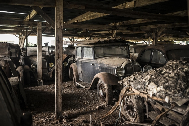 Barn full of rare cars collected by French entrepreneur Roger Baillon which sat undisturbed since the s until they were sold at auction in  