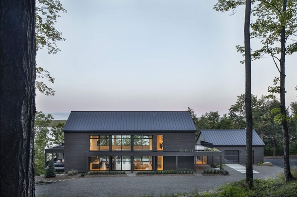 Barnhouse style second home in Lake Memphremagog Potton Canada by Bourgeois Lechasseur Architects Photo Adrien Williams 