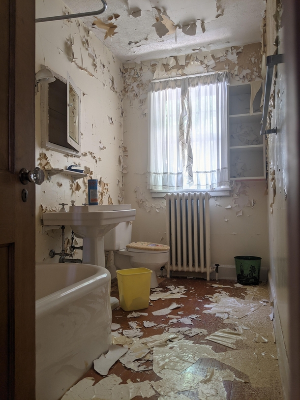 Bathroom in abandoned mansion Upstate New York