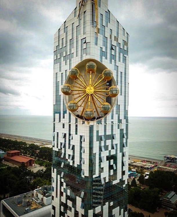 Batumi tower it has a Ferris wheel on the side
