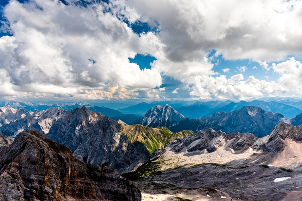 Bavarian Alps from Zugspitze Germany 