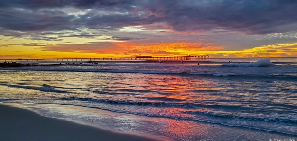 Beautiful San Diego sunset with pier in the background