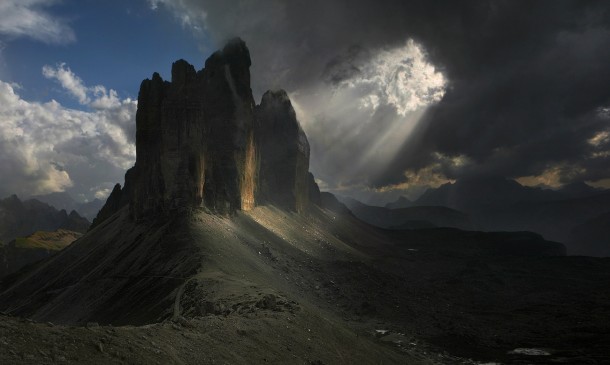 Beautiful shot of the Dolomites mountain range in Italy 