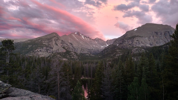 Beautiful Sky Over The Rocky Mountain National Park CO 