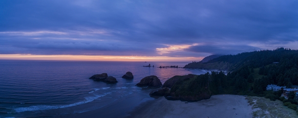 Beautiful sunset at Cannon Beach OR 