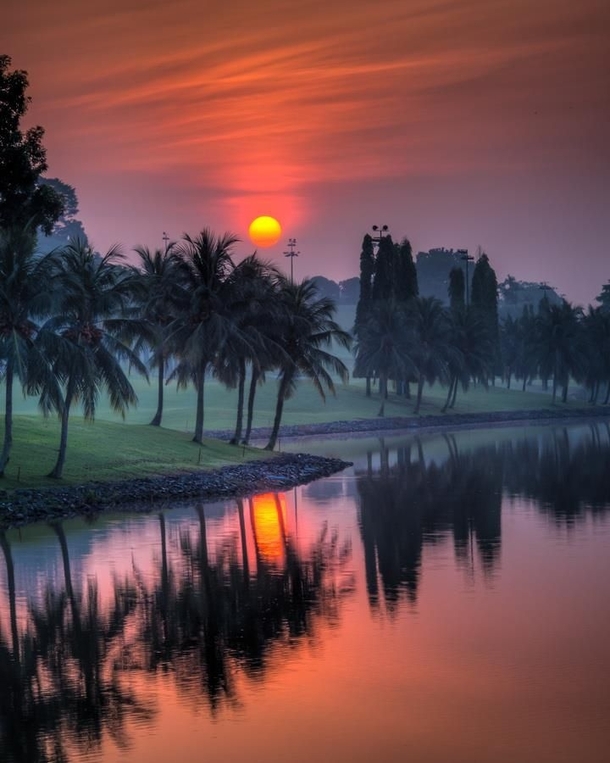 Beautiful sunset in Singapore 