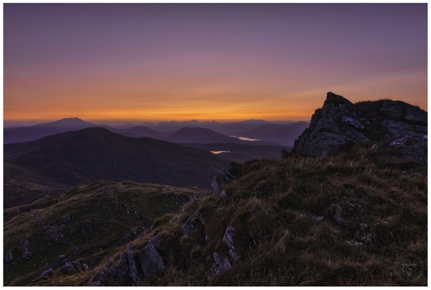 Beautiful twilight colour from Ben Venue Scotland 