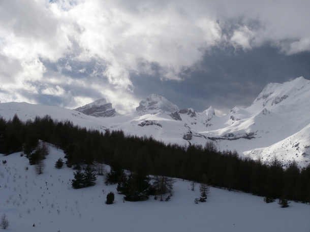 Beautiful winter mountain scenery at La Joue du Loup France 