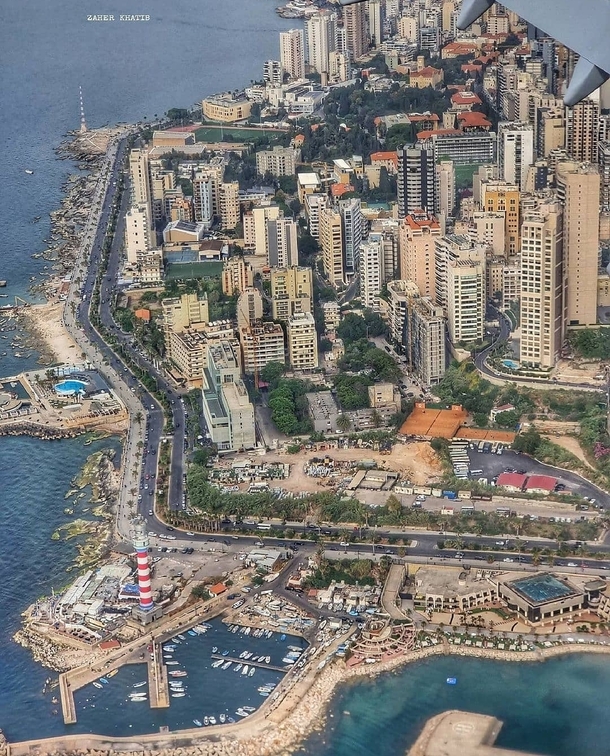 Beirut Lebanon from an airplane window