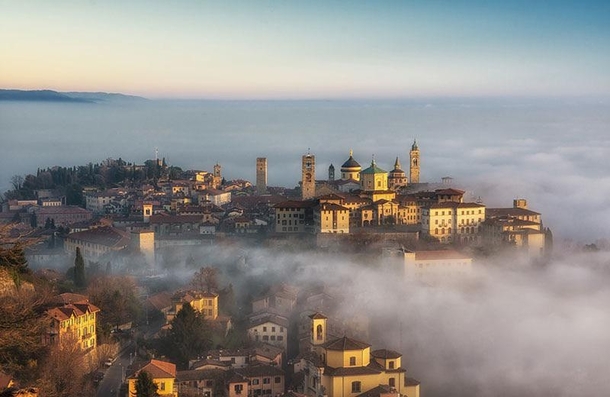 Bergamo my hometown approaching a sea of fog