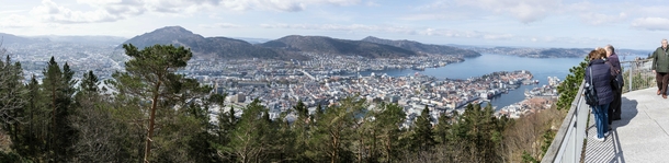 Bergen is awesome - pano from Mt Flyen 