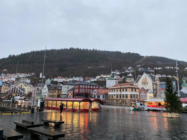 Bergen Norway on a cold and miserable winter day in December  Was still kinda fun walking around 