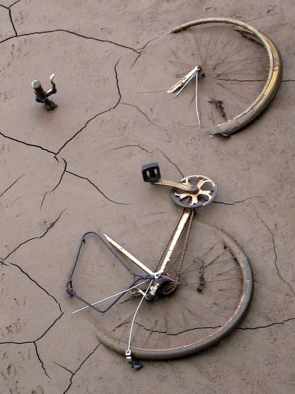 Bicycle in the mud 