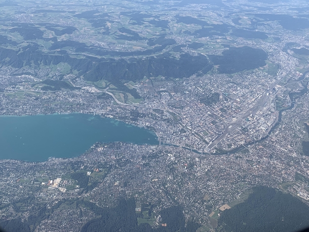 Birds Eye view of Zrich Switzerland 