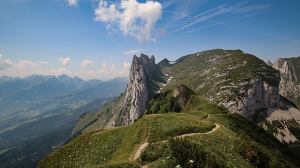 bizarre rock formation in Appenzell Switzerland 