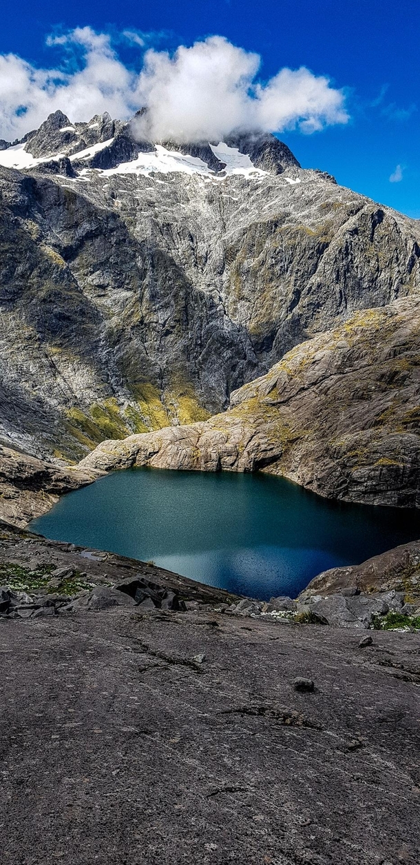 Black Lake on Gertrude Saddle Fiordland National Park NZ  x