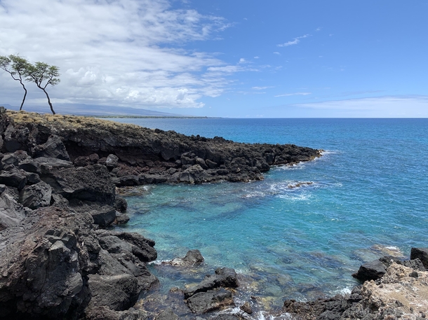 Black meets blue Kaunaoa Point Island of Hawaii USA 