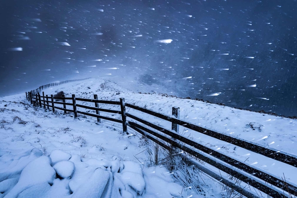 Blizzard in the High Peak Derbyshire by John Finney 